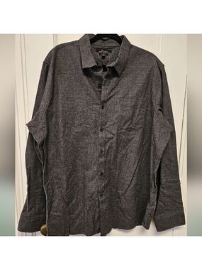 Marc Anthony Dark Gray Casual Button-Down Shirt 2XL